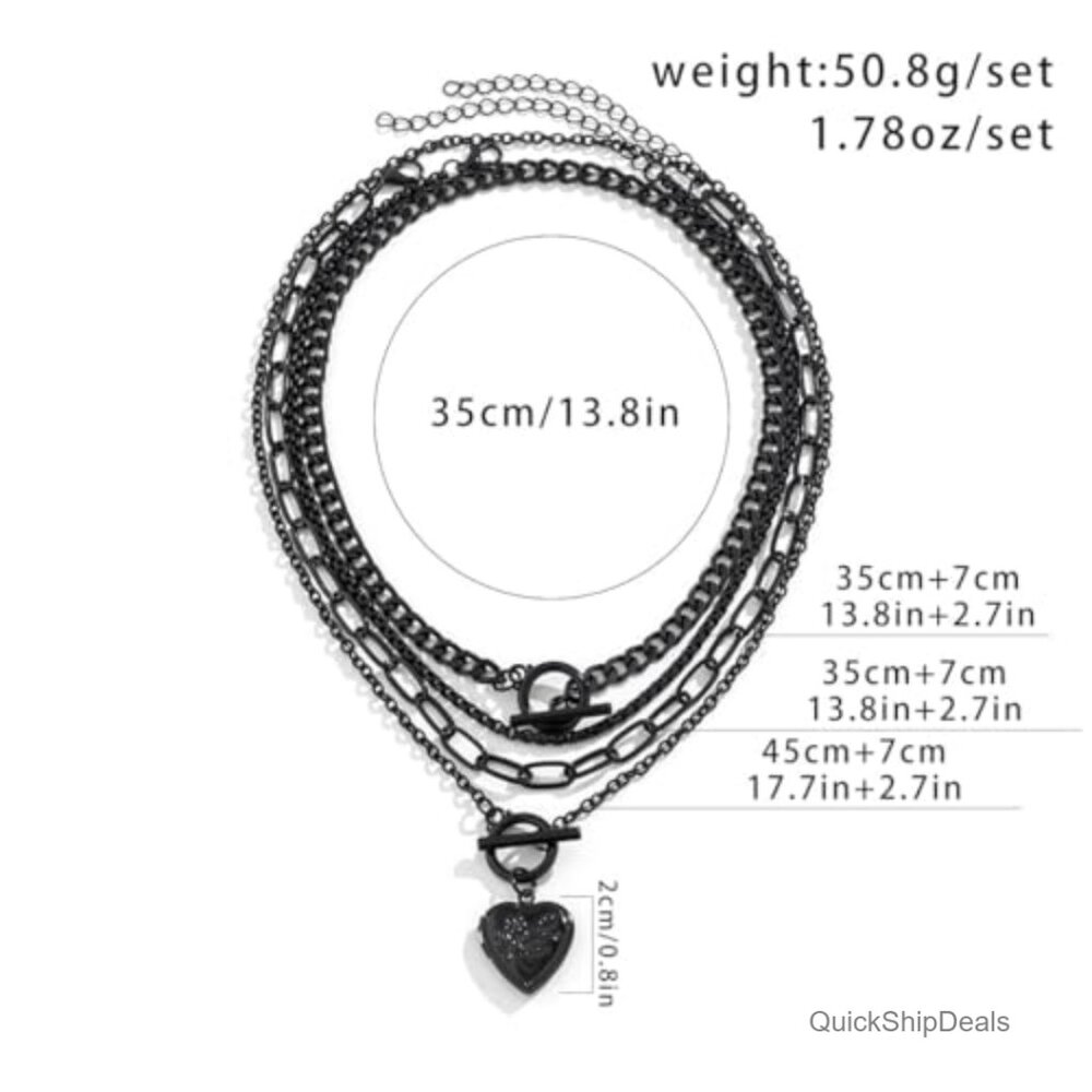 Layered Gold Necklace Set Chunky Stackable Chains… - image 5